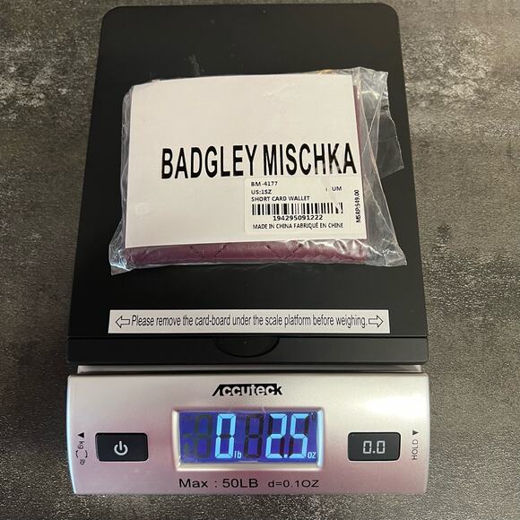 Badgley Mischka Womens Short Bifold Card Wallet Plum Burgundy Vegan Leather NWT - Picture 11 of 11